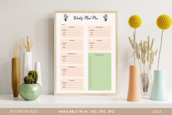Download Weekly Meal Planner SVG - Premium Bundle