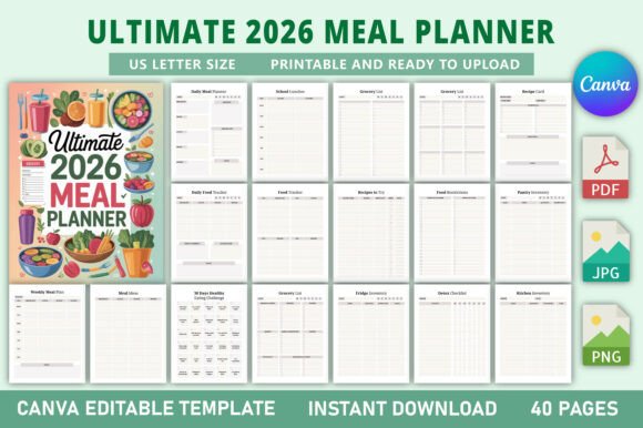 Download Ultimate 2026 Meal Planner KDP Interior - Premium Resources