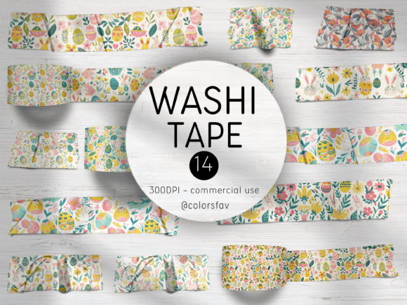 Download Joyful and Colorful Digital Washi Tapes - Tapes Collection