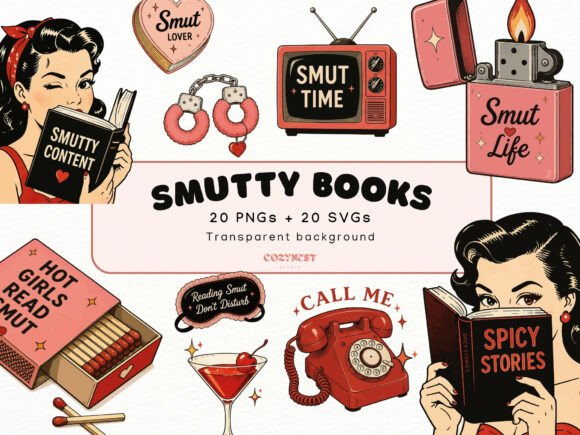 Download Smutty Books Cliparts, Retro Bookish PNG - Cliparts Collection