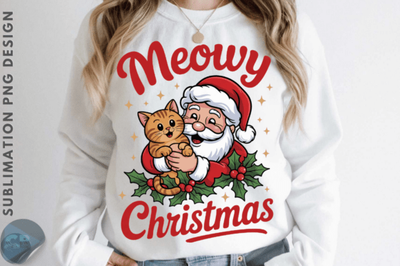 Download Meowy Christmas Santa Cat Christmas PNG - Cat Collection