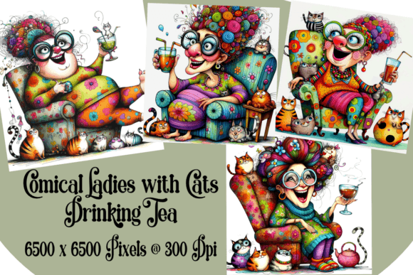 Download Eccentric Ladies' Tea Time with Feline - Eccentric Collection