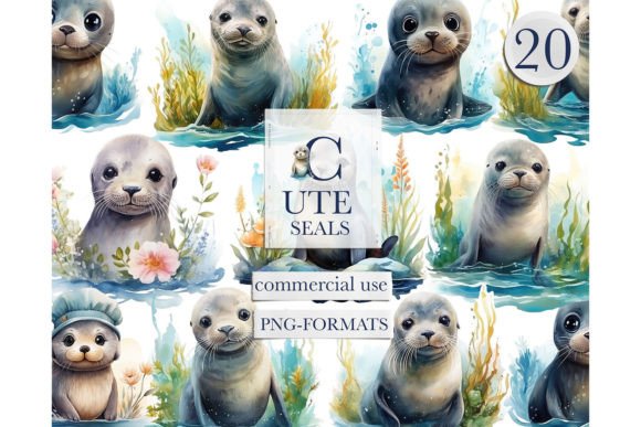 Download Cute Arctic Animals, Ocean Cat Clipart - Cat Collection