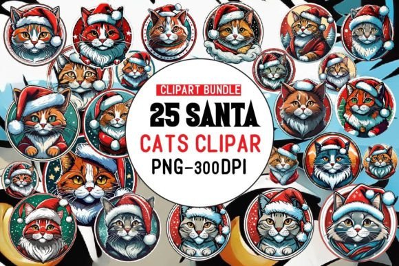 Download Cat Santa Clipat Bundle - Cat Collection