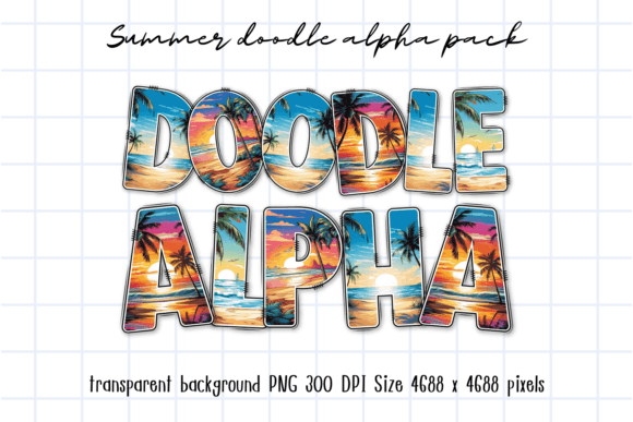 Download Summer Vacation Sea Beach Doodle Letters - Cat Collection