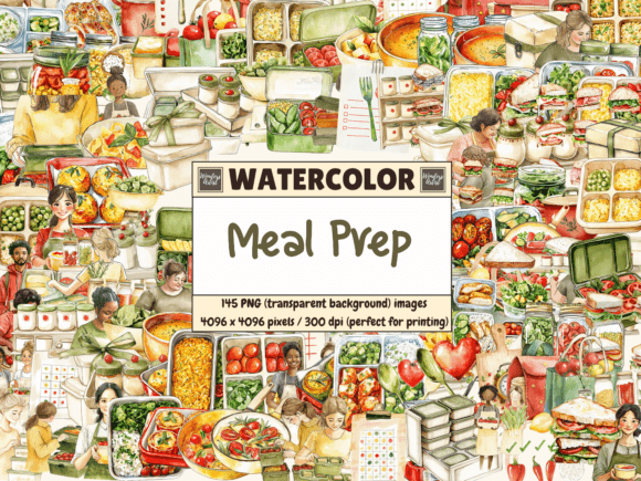 Download Meal Prep Watercolor Clipart - Premium Resources