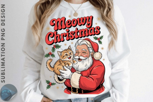 Download Meowy Christmas Santa Cat Christmas PNG - Cat Collection