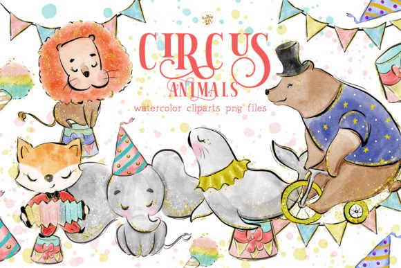 Download Circus Animal Watercolor Cliparts - Cliparts Collection