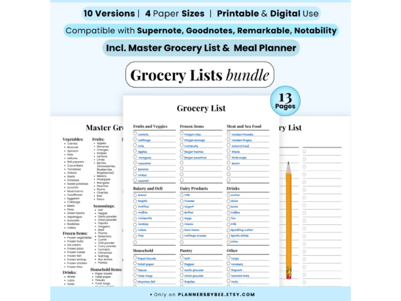 Download Grocery List Bundle: Meal Planner, Food - Premium Resources