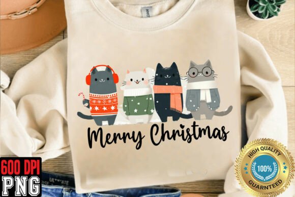 Download Merry Christmas Cats Sublimation - Cat Collection