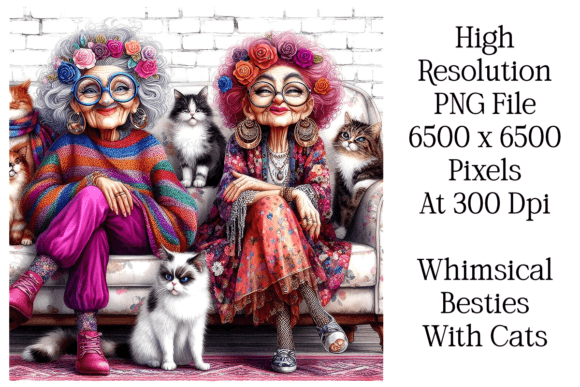 Download Whimsical Women and Their Cats - Cat Collection