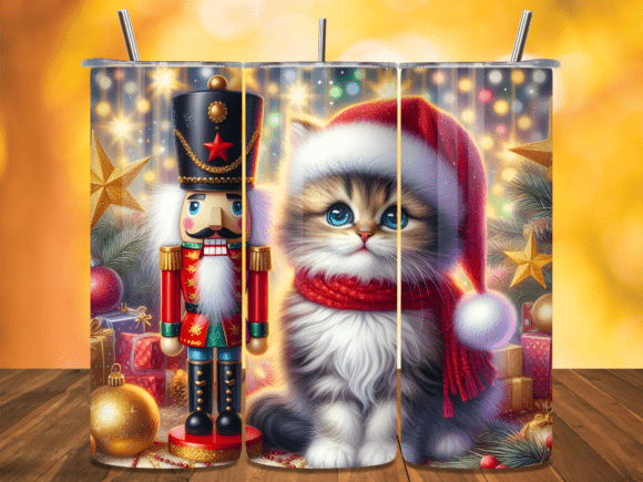 Download Nutcracker Santa Cat Holiday Tumbler Png - Cat Collection